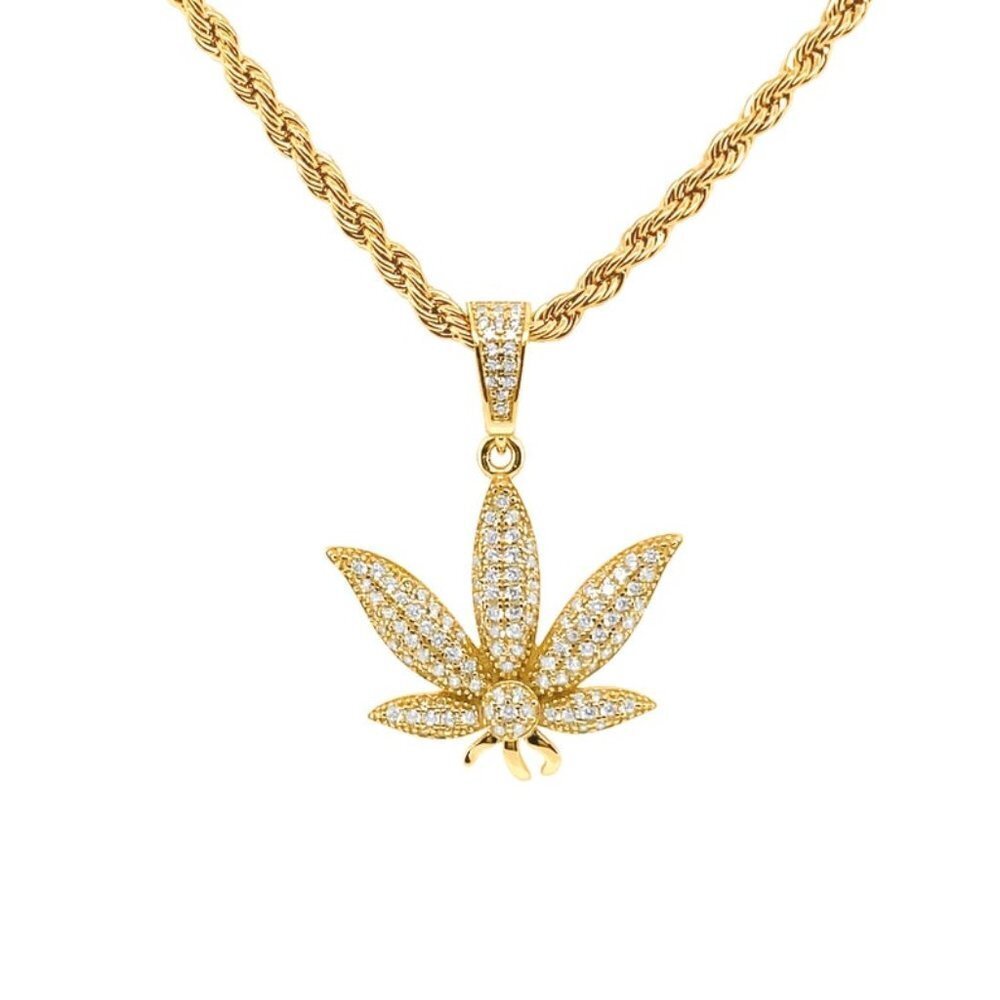 925 Sterling Silver Plant Leaf Pendant with Chain
